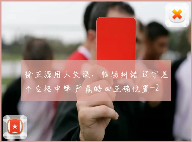 徐正源用人失误，临场纠错 辽宁差个合格中锋 严鼎皓回正确位置